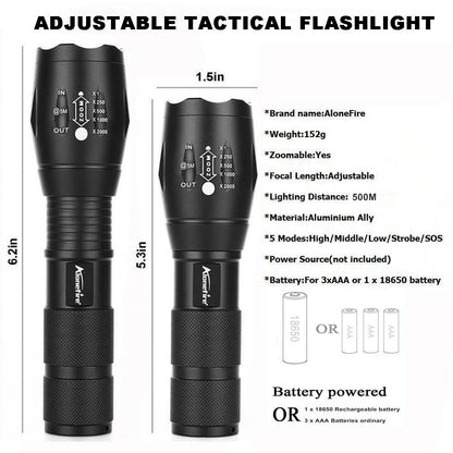 EXTREME LUMENS MILITARY FLASHLIGHT